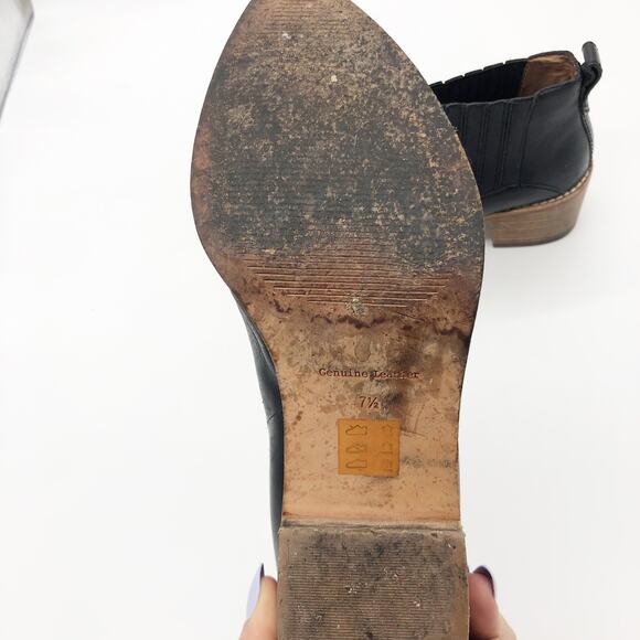 Madewell The Bonham Boot Size 7.5 Black Ankle Leather Comfort Chelsea Western - Picture 9 of 11